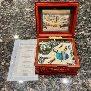 Thomas Kinkade The Spirit Of Celebration Wooden Music Box w/certificate 1st LE